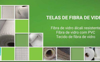 recorte de imagem com os nomes das telas de fibra de vidro do site e pequenas fotos das respectivas telas